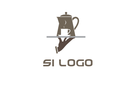 server bringing tea logo