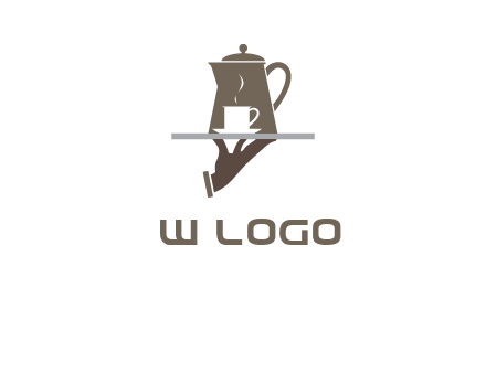 server bringing tea logo