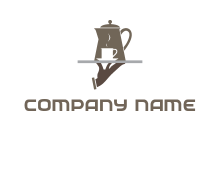 server bringing tea logo