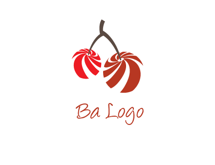 striped cherries logo