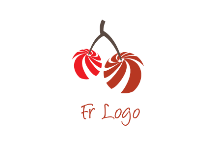 striped cherries logo