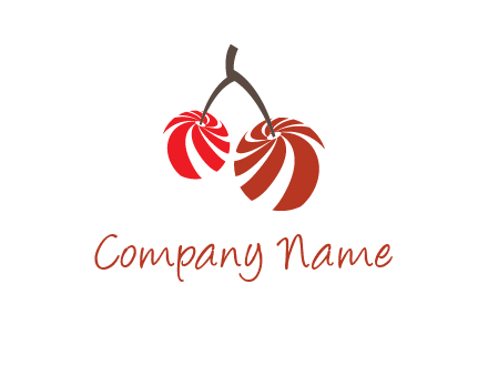 striped cherries logo