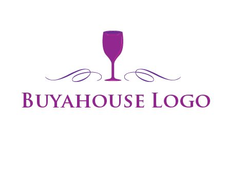 goblet with ribbons logo