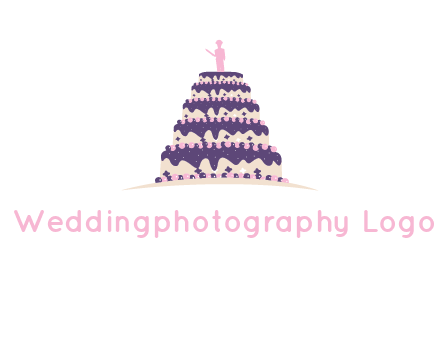 5 tier or layer cake with a figurine logo