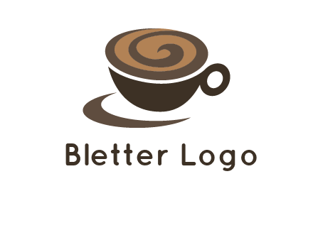 coffee cup with swirl below to depict a saucer logo