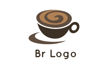 coffee cup with swirl below to depict a saucer logo