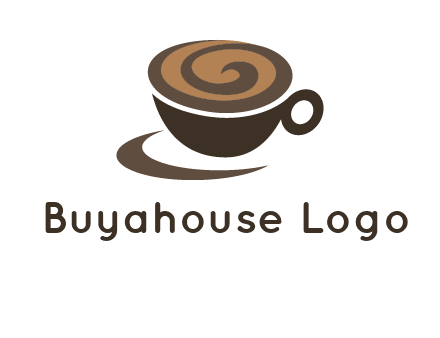 coffee cup with swirl below to depict a saucer logo