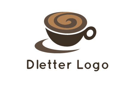 coffee cup with swirl below to depict a saucer logo