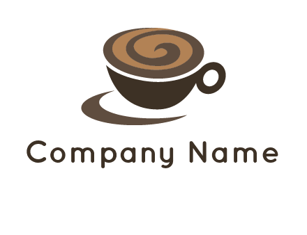 coffee cup with swirl below to depict a saucer logo