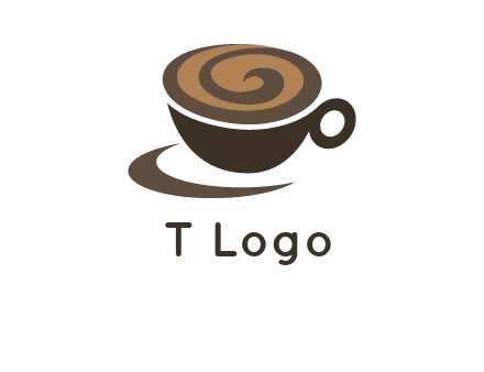 coffee cup with swirl below to depict a saucer logo