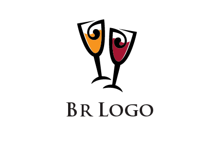 wine glasses logo