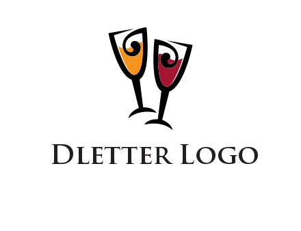 wine glasses logo