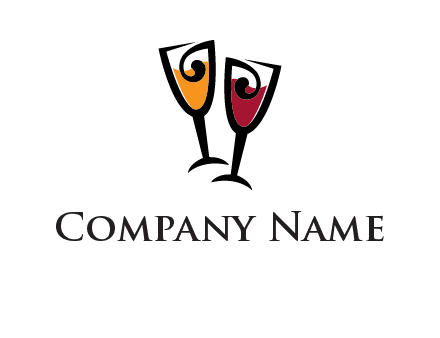 wine glasses logo