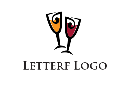 wine glasses logo