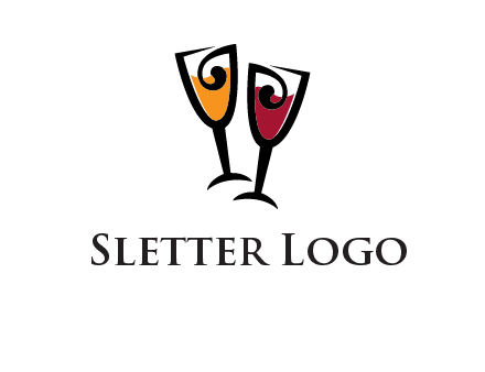 wine glasses logo