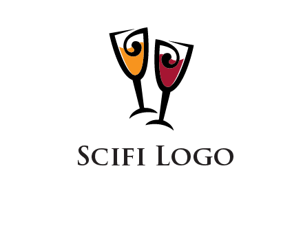 wine glasses logo