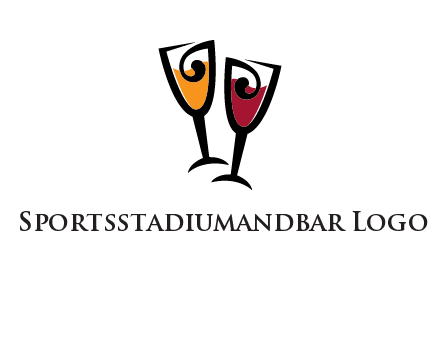 wine glasses logo