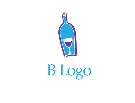 goblet inside wine bottle logo