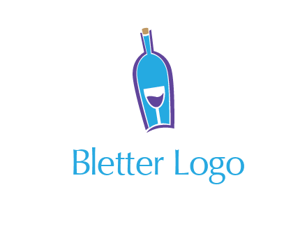 goblet inside wine bottle logo