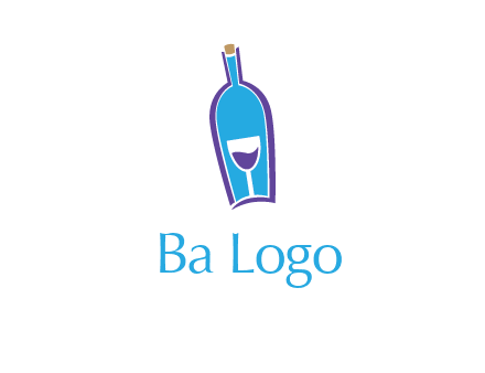 goblet inside wine bottle logo