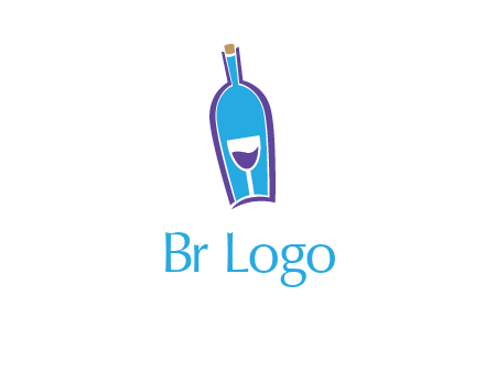 goblet inside wine bottle logo