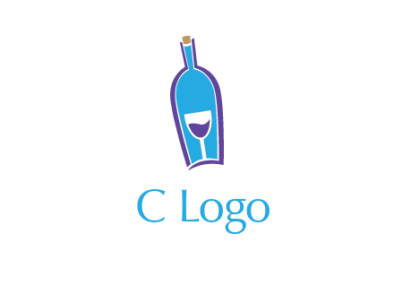 goblet inside wine bottle logo