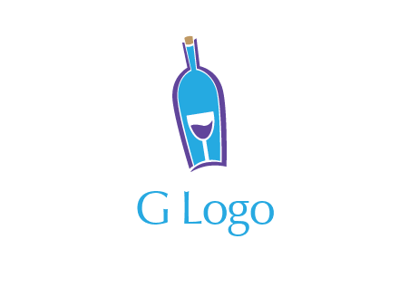 goblet inside wine bottle logo