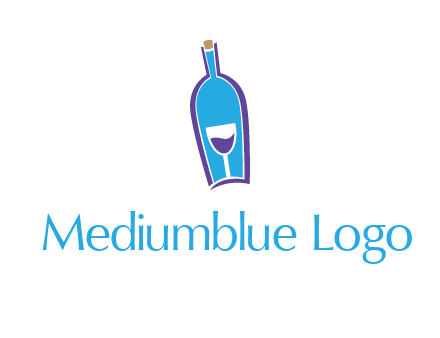 goblet inside wine bottle logo