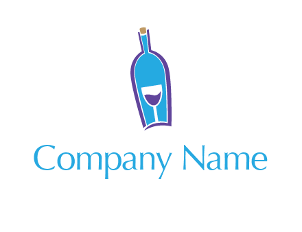 goblet inside wine bottle logo