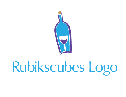 goblet inside wine bottle logo