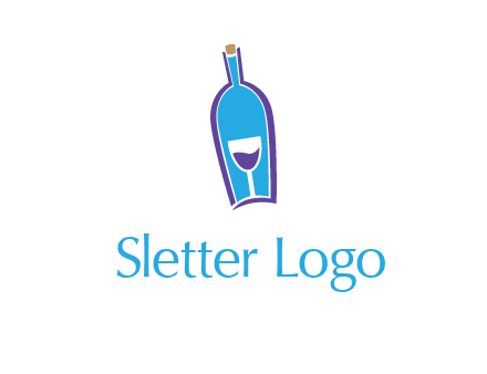 goblet inside wine bottle logo