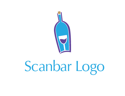 goblet inside wine bottle logo