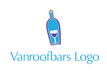 goblet inside wine bottle logo