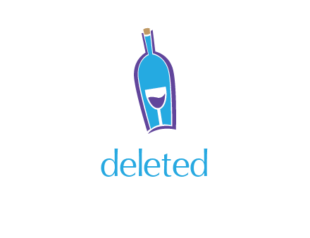 goblet inside wine bottle logo