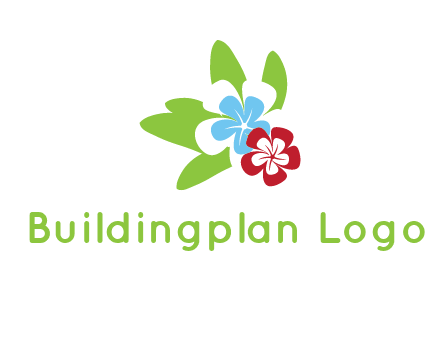 periwinkle flowers with leaves logo