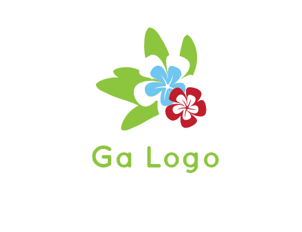 periwinkle flowers with leaves logo