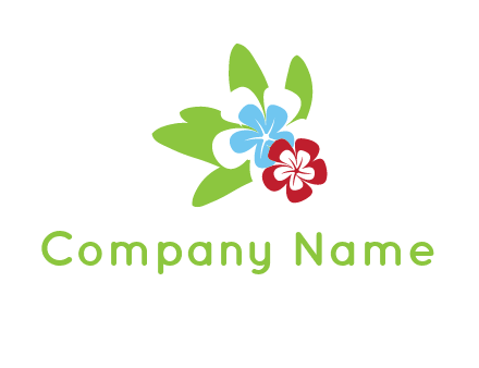 periwinkle flowers with leaves logo