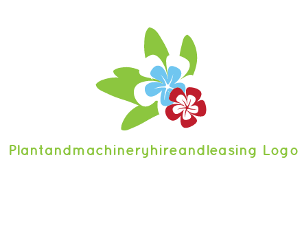 periwinkle flowers with leaves logo