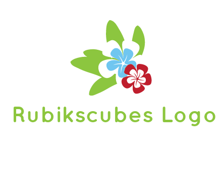 periwinkle flowers with leaves logo