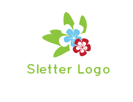 periwinkle flowers with leaves logo