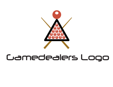 snooker logo with cue stick and cue balls in a starting position