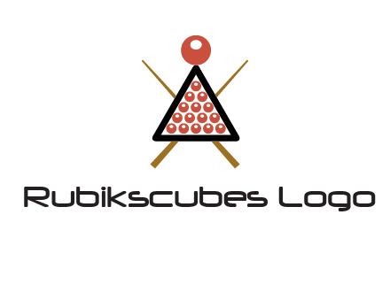 snooker logo with cue stick and cue balls in a starting position