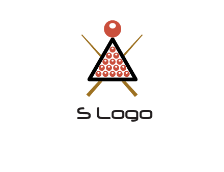 snooker logo with cue stick and cue balls in a starting position