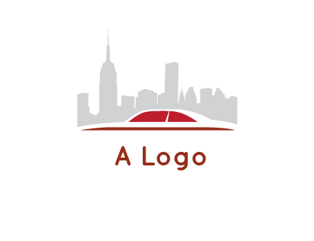 cityscape logo with a rooftop of a car