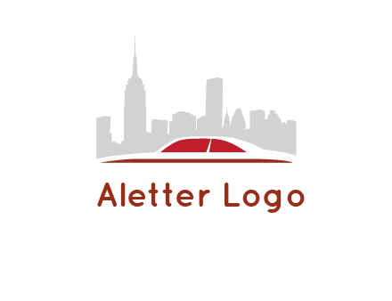 cityscape logo with a rooftop of a car