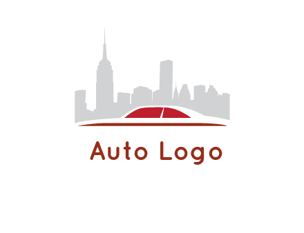 cityscape logo with a rooftop of a car