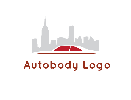 cityscape logo with a rooftop of a car