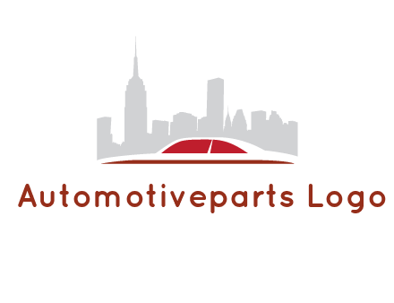 cityscape logo with a rooftop of a car