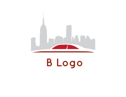 cityscape logo with a rooftop of a car