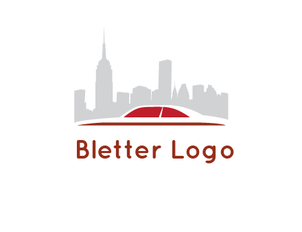 cityscape logo with a rooftop of a car